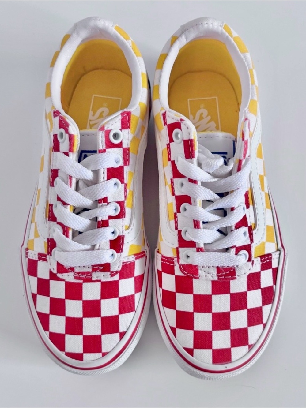 NWOT Vans Checkerboard Little Kid Sneakers Multicolor Lace-Up Unisex Size 13 - Picture 3 of 10